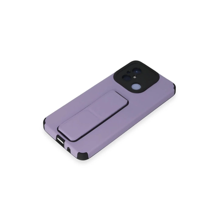 BFS  Xiaomi Redmi 12C Kılıf Mega Standlı Silikon - Lila