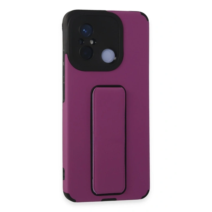 BFS  Xiaomi Redmi 12C Kılıf Mega Standlı Silikon - Mor