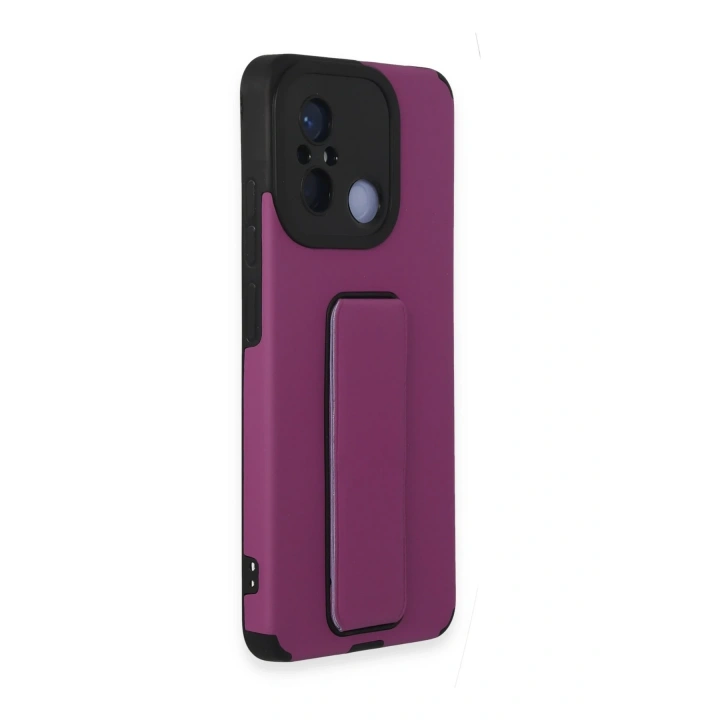 BFS  Xiaomi Redmi 12C Kılıf Mega Standlı Silikon - Mor