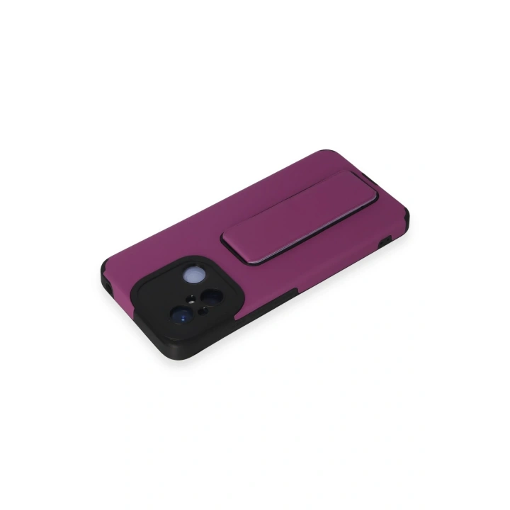 BFS  Xiaomi Redmi 12C Kılıf Mega Standlı Silikon - Mor
