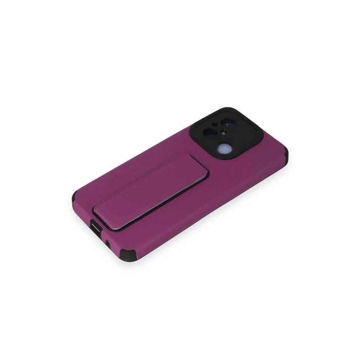 BFS  Xiaomi Redmi 12C Kılıf Mega Standlı Silikon - Mor