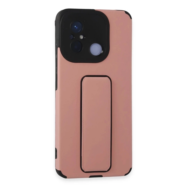 BFS  Xiaomi Redmi 12C Kılıf Mega Standlı Silikon - Pudra