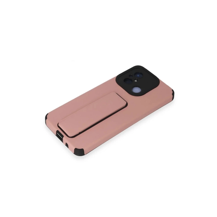 BFS  Xiaomi Redmi 12C Kılıf Mega Standlı Silikon - Pudra