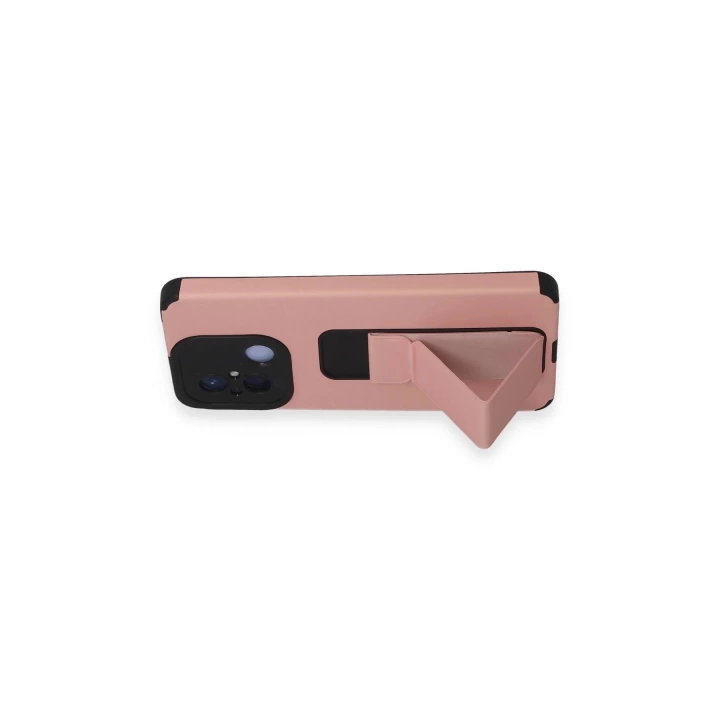 BFS  Xiaomi Redmi 12C Kılıf Mega Standlı Silikon - Pudra