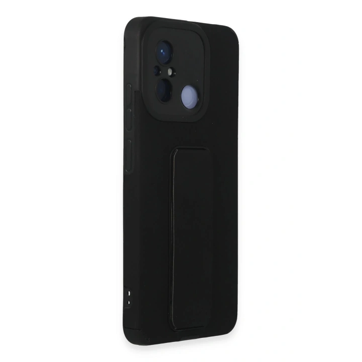 BFS  Xiaomi Redmi 12C Kılıf Mega Standlı Silikon - Siyah