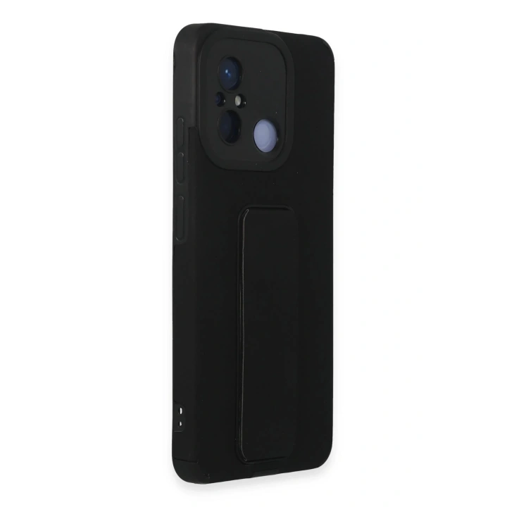 BFS Xiaomi Redmi 12C Kılıf Mega Standlı Silikon - Siyah