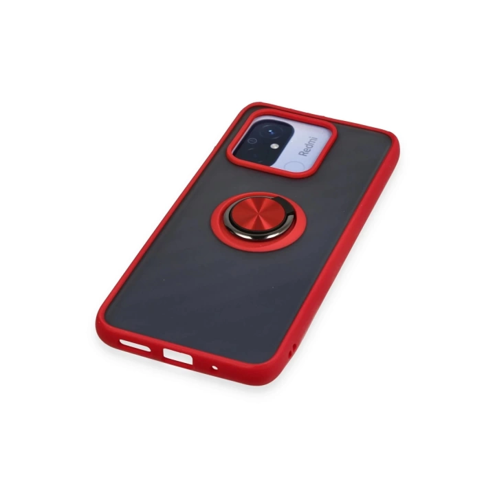 BFS  Xiaomi Redmi 12C Kılıf Montreal Yüzüklü Silikon Kapak - Kırmızı