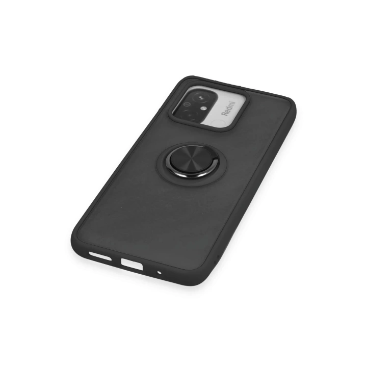 BFS  Xiaomi Redmi 12C Kılıf Montreal Yüzüklü Silikon Kapak - Siyah