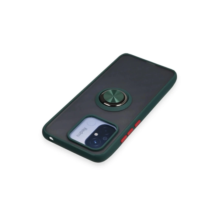 BFS  Xiaomi Redmi 12C Kılıf Montreal Yüzüklü Silikon Kapak - Yeşil