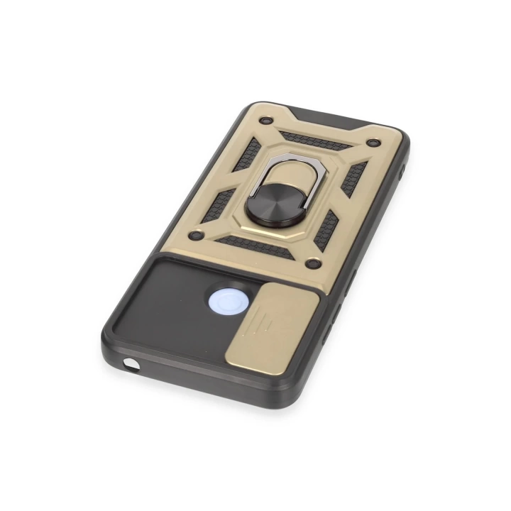 BFS  Xiaomi Redmi 12C Kılıf Pars Lens Yüzüklü Silikon - Gold