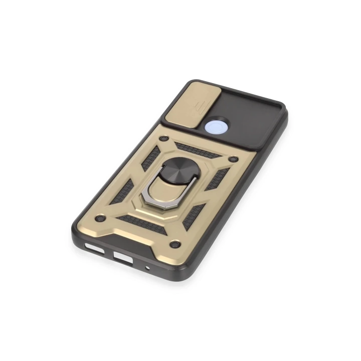BFS  Xiaomi Redmi 12C Kılıf Pars Lens Yüzüklü Silikon - Gold