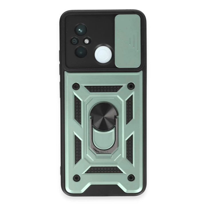 BFS  Xiaomi Redmi 12C Kılıf Pars Lens Yüzüklü Silikon - Yeşil