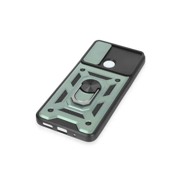 BFS  Xiaomi Redmi 12C Kılıf Pars Lens Yüzüklü Silikon - Yeşil