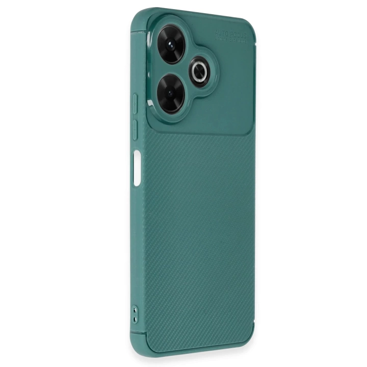 BFS  Xiaomi Redmi 13 4G Kılıf Auto Focus Karbon Kapak - Koyu Yeşil