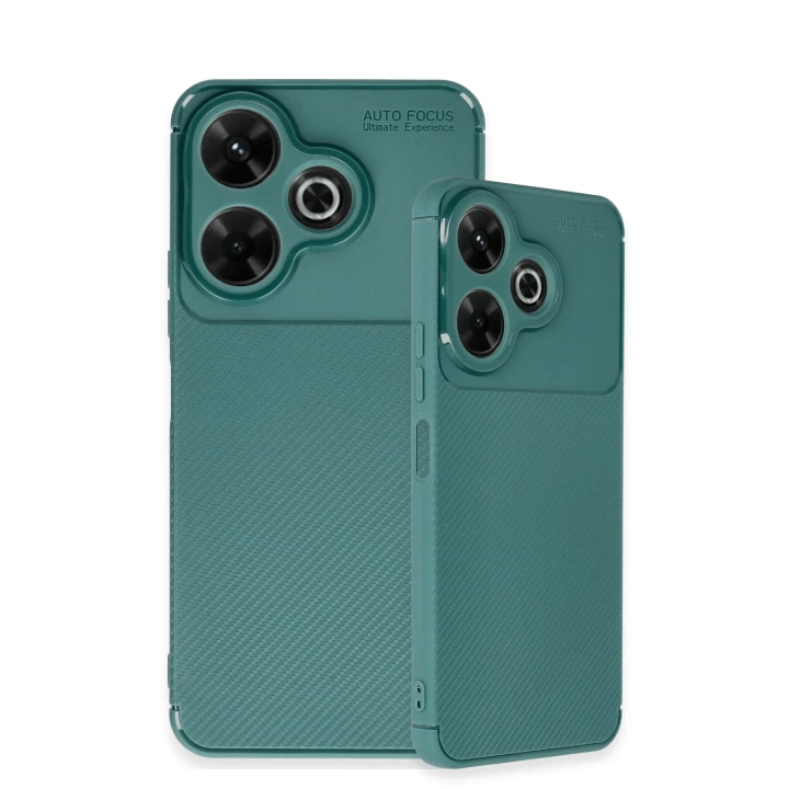 BFS  Xiaomi Redmi 13 4G Kılıf Auto Focus Karbon Kapak - Koyu Yeşil