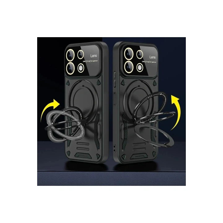 BFS  Xiaomi Redmi 13 4G Kılıf Joy Lens Standlı Kapak - Koyu Yeşil