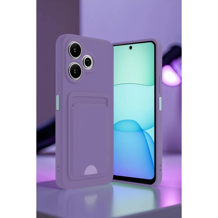 BFS  Xiaomi Redmi 13 4G Kılıf Kelvin Kartvizitli Silikon - Koyu Yeşil