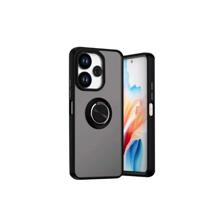 BFS  Xiaomi Redmi 13 4G Kılıf Montreal Yüzüklü Silikon Kapak - Siyah