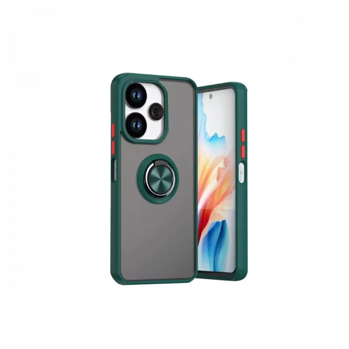 BFS  Xiaomi Redmi 13 4G Kılıf Montreal Yüzüklü Silikon Kapak - Yeşil
