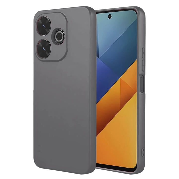 BFS  Xiaomi Redmi 13 4G Kılıf Nano içi Kadife Silikon - Gri