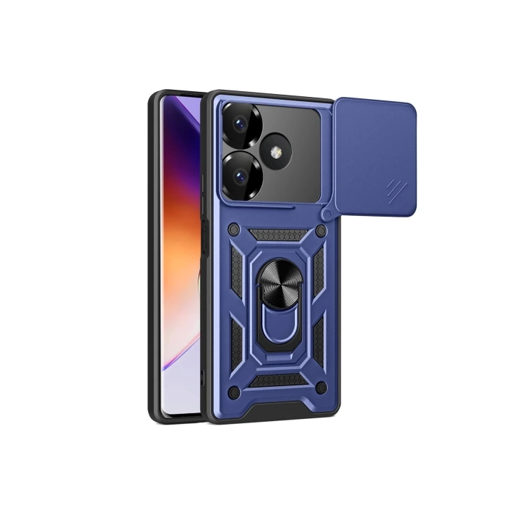 BFS Xiaomi Redmi 13 4G Kılıf Pars Lens Yüzüklü Silikon - Lacivert