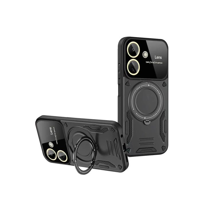 BFS  Xiaomi Redmi 13C Kılıf Joy Lens Standlı Kapak - Siyah