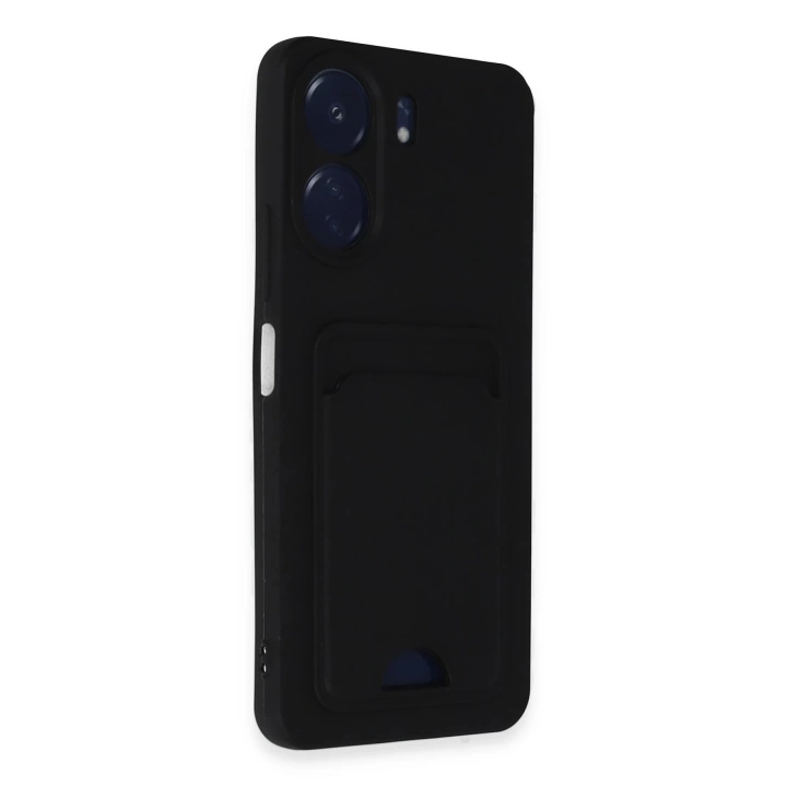 BFS  Xiaomi Redmi 13C Kılıf Kelvin Kartvizitli Silikon - Siyah