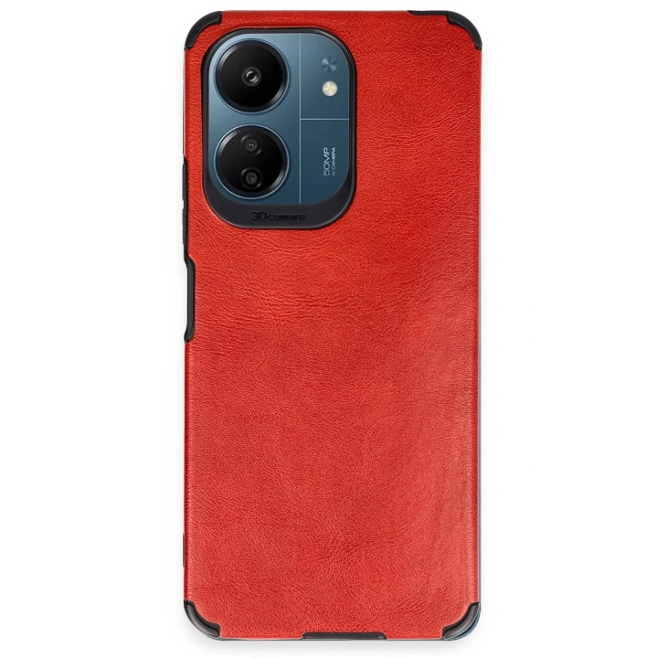 BFS  Xiaomi Redmi 13C Kılıf Loop Deri Silikon - Kırmızı