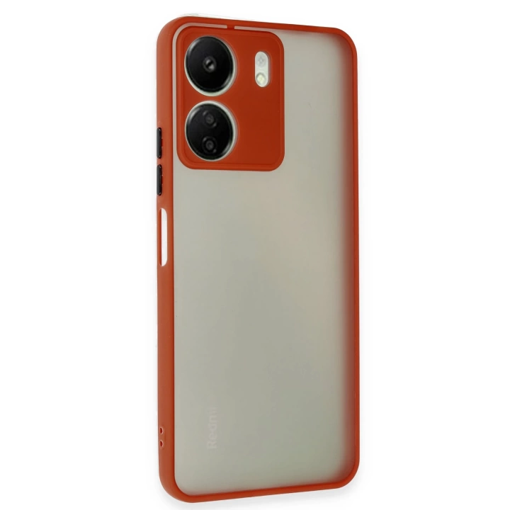 BFS  Xiaomi Redmi 13C Kılıf Montreal Silikon Kapak - Kırmızı
