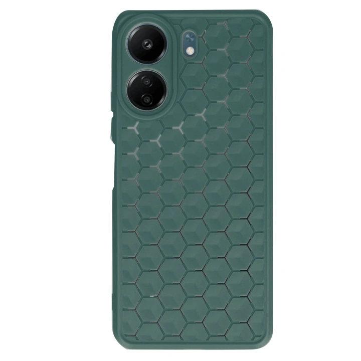 BFS  Xiaomi Redmi 13C Kılıf Petek Silikon Kapak - Koyu Yeşil