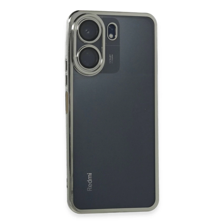BFS  Xiaomi Redmi 13C Kılıf Razer Lensli Silikon - Gümüş