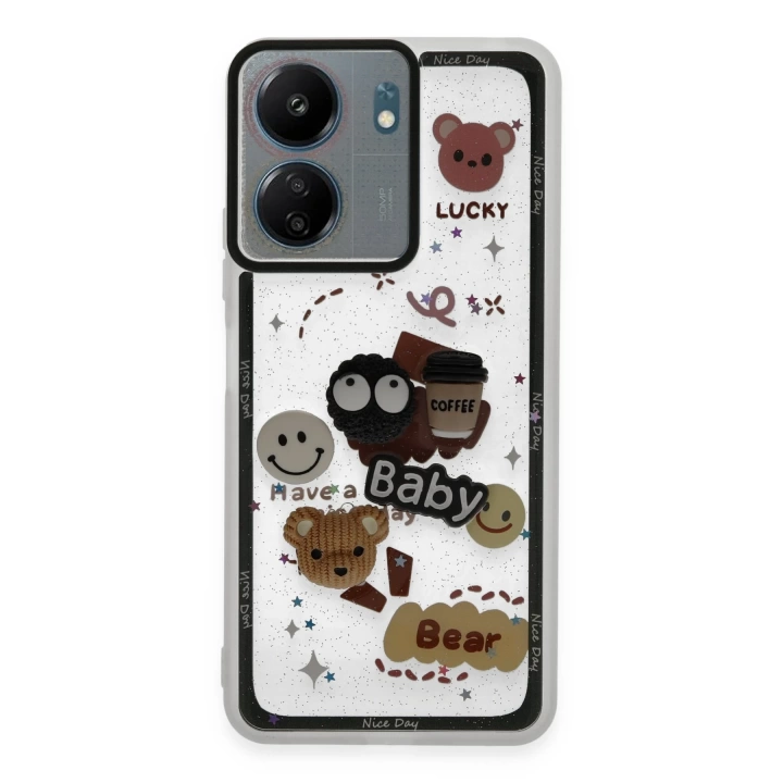 BFS  Xiaomi Redmi 13C Kılıf Sweet Desenli Silikon Kapak - Sarı
