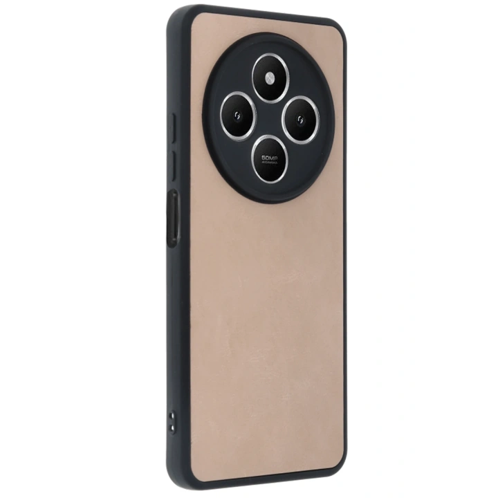 BFS  Xiaomi Redmi 14C Kılıf Aras Deri Kapak - Pudra