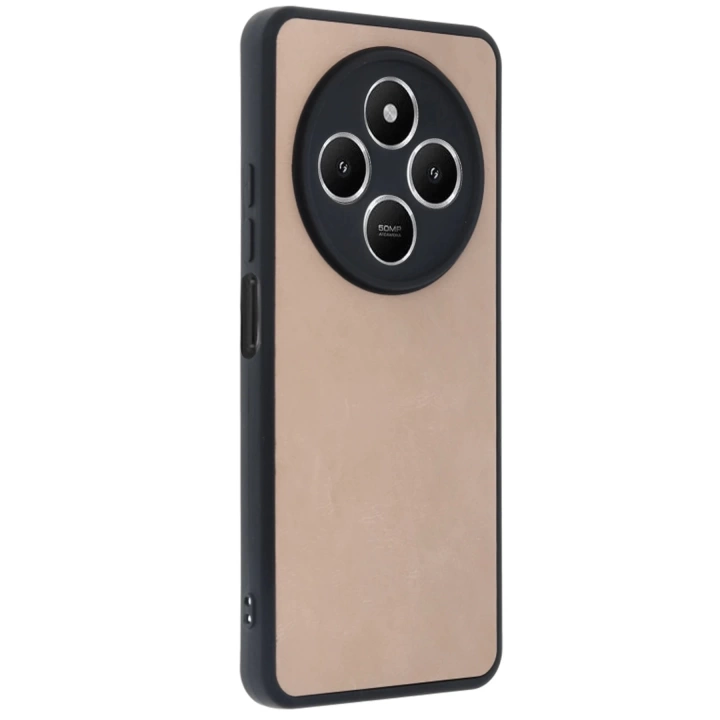 BFS  Xiaomi Redmi 14C Kılıf Aras Deri Kapak - Pudra