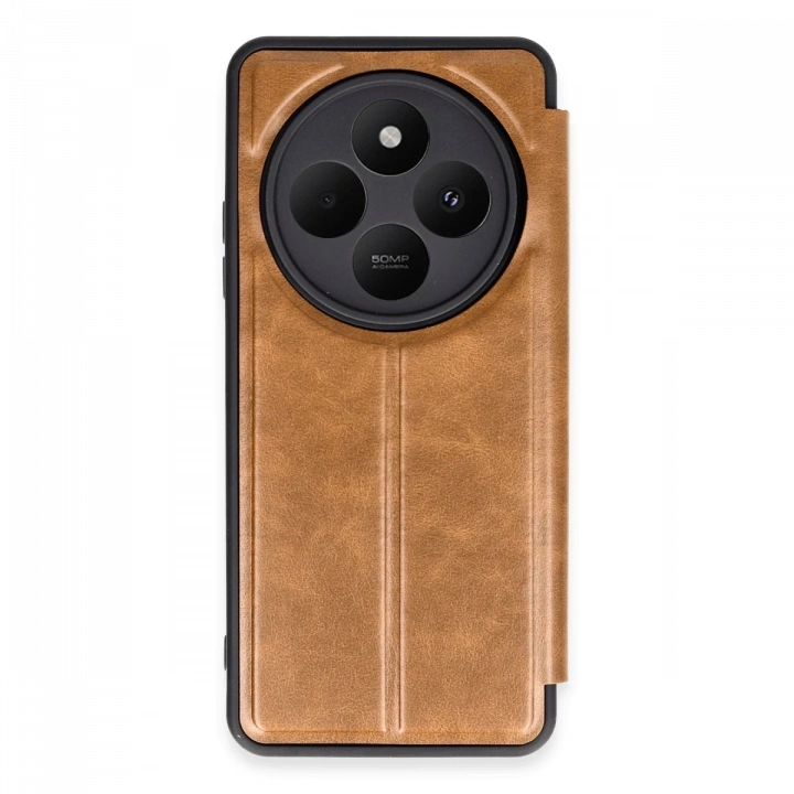 BFS  Xiaomi Redmi 14C Kılıf Flip Cover - Taba