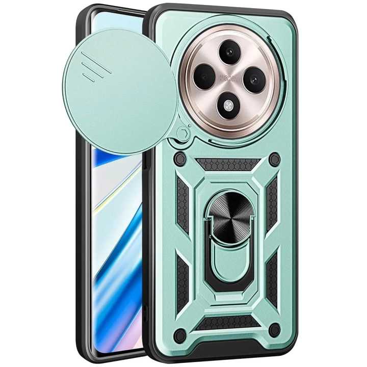 BFS  Xiaomi Redmi 14C Kılıf Pars Lens Yüzüklü Silikon - Yeşil