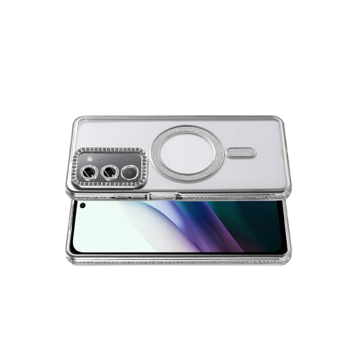 BFS  Xiaomi Redmi 15 4G Joke Simli Magneticsafe Kılıf - Gümüş