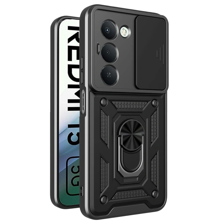 BFS  Xiaomi Redmi 15 4G Pars Lens Yüzüklü Silikon - Siyah