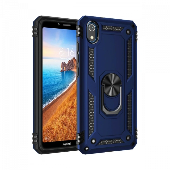 BFS  Xiaomi Redmi 7A Kılıf Sofya Yüzüklü Silikon Kapak - Lacivert