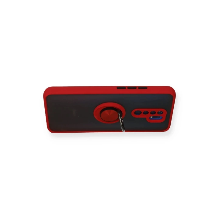 BFS  Xiaomi Redmi 9 Kılıf Montreal Yüzüklü Silikon Kapak - Kırmızı