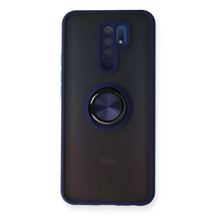 BFS  Xiaomi Redmi 9 Kılıf Montreal Yüzüklü Silikon Kapak - Lacivert