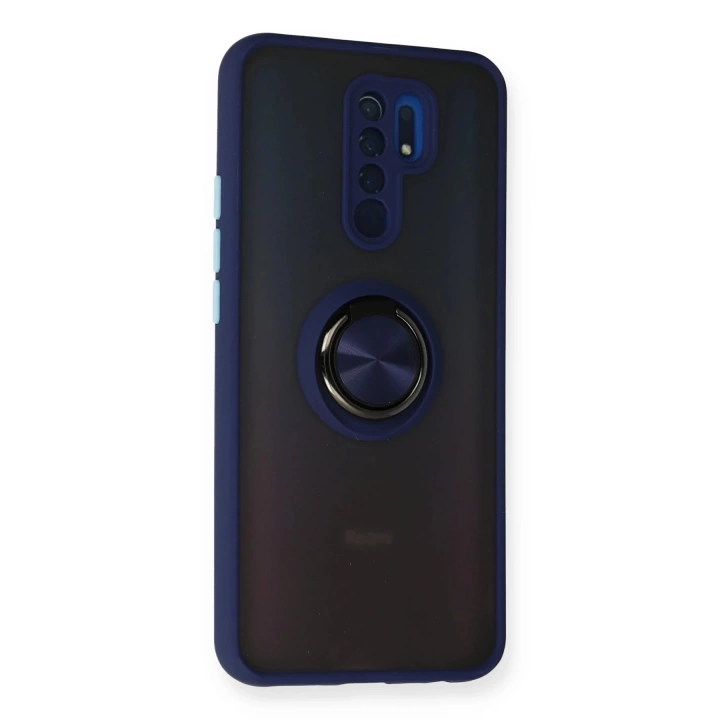 BFS  Xiaomi Redmi 9 Kılıf Montreal Yüzüklü Silikon Kapak - Lacivert