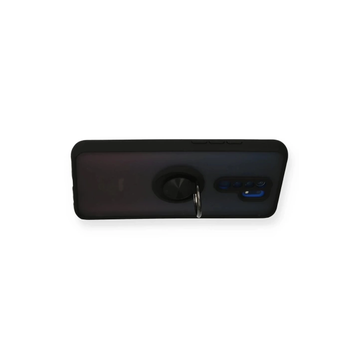 BFS  Xiaomi Redmi 9 Kılıf Montreal Yüzüklü Silikon Kapak - Siyah