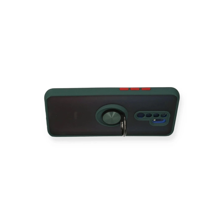 BFS  Xiaomi Redmi 9 Kılıf Montreal Yüzüklü Silikon Kapak - Yeşil