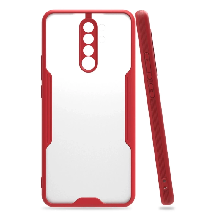 BFS  Xiaomi Redmi 9 Kılıf Platin Silikon - Kırmızı