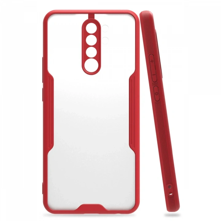 BFS  Xiaomi Redmi 9 Kılıf Platin Silikon - Kırmızı