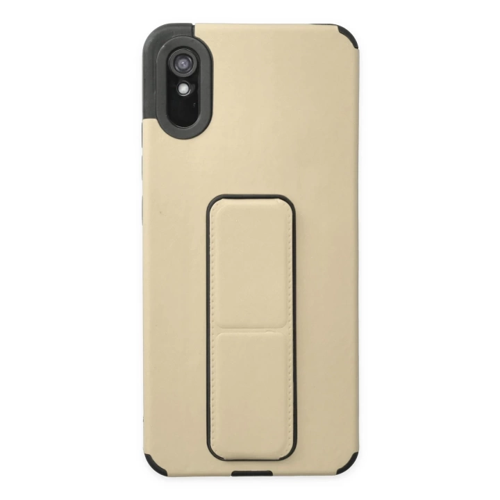 BFS  Xiaomi Redmi 9A Kılıf Mega Standlı Silikon - Gold