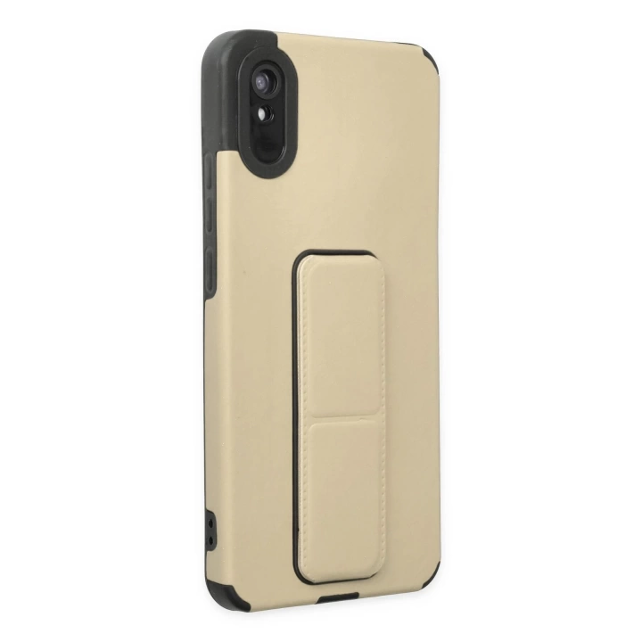 BFS  Xiaomi Redmi 9A Kılıf Mega Standlı Silikon - Gold