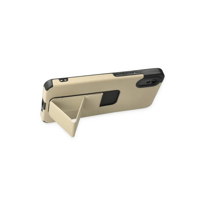 BFS  Xiaomi Redmi 9A Kılıf Mega Standlı Silikon - Gold