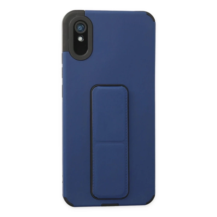 BFS  Xiaomi Redmi 9A Kılıf Mega Standlı Silikon - Mavi